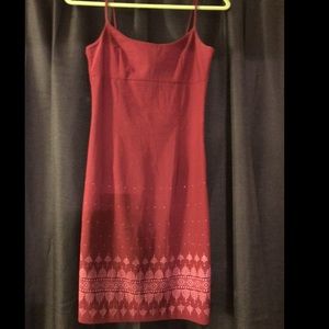 Burgundy Red mini dress with accents